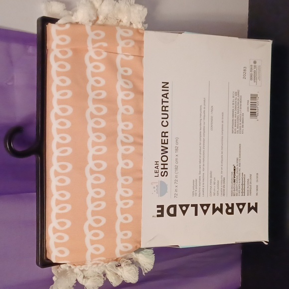 New Marmalade Pink Leah Shower Curtain 72 in x 72 in - Picture 3 of 4